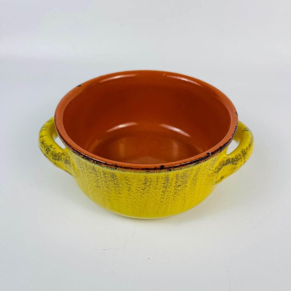 De Silva Italy Yellow Pottery Soup Bowl 5 X 2 1/4"